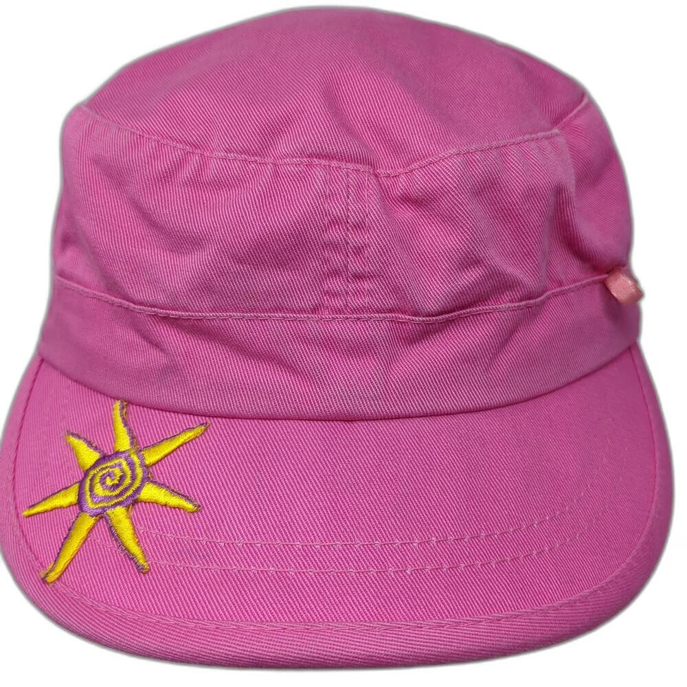 SKY Army Cap Pink One Size Cotton Embroidered Sun Yellow Purple Strapback Hat